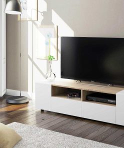 Sal N Y Comedor Easy Mobel | Mueble Tv Tamiko 4 Puertas Blanco Y Roble