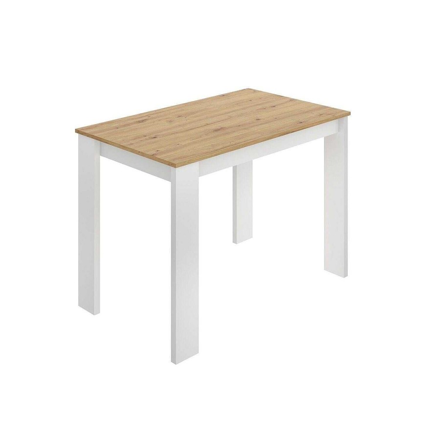 Mesas Y Sillas Easy Mobel Mesas De Comedor, Comedor O Cocina | Mesa Fija De Comedor O Cocina Aspen 110X67Cm Blanco Y Roble