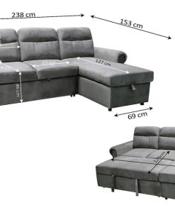 Sof S Easy Mobel | Sofa Cama Chaise Longue Denver 238Cm