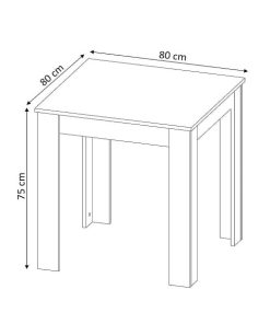 Packs Easy Mobel | Pack Muebles De Salon Nordico - Conjunto De Salon + Mesa Cuadrada + Sillas Blanco Y Cambria