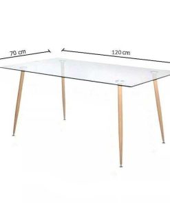 Mesas Y Sillas Easy Mobel Mesas De Comedor, Comedor O Cocina | Mesa Cristal Templado Estilo Nordico 120Cm. Comedor O Cocina Cambria