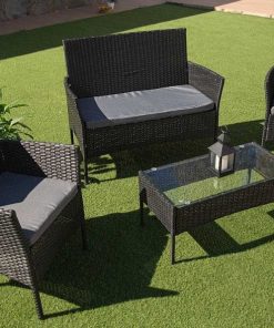 Muebles De Jard N Easy Mobel | Sofa + Mesa + 2 Sillas De Ratan Pe. Muebles De Jardin Y Terraza Sfs