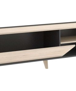 Sal N Y Comedor Easy Mobel | Mueble Bajo Tv Ness Cg 1 Puerta Cambria Y Grafito