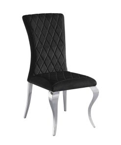 Mesas Y Sillas Easy Mobel Sillas De Sal N, Comedor O Cocina | Silla De Comedor En Terciopelo Duquesa Negro En Terciopelo