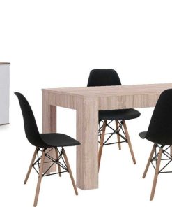 Packs Easy Mobel | Pack Mesa De Comedor Extensible + 4 Sillas + Aparador Joana 2 Puertas Y 4 Cajones