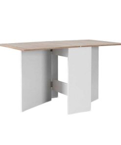 Mesas Y Sillas Easy Mobel Mesas De Comedor, Comedor O Cocina | Mesa Auxiliar Suecia Con Alas Abatibles 140Cm. Comedor O Cocina Blanco Y Cambria