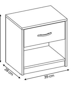 Dormitorio Easy Mobel | Mesita De Noche Pep 1 Cajon Blanco