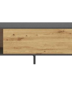 Sal N Y Comedor Easy Mobel | Mueble Bajo Tv Lak 1 Puerta Roble Y Negro