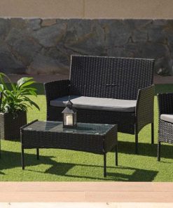 Muebles De Jard N Easy Mobel | Sofa + Mesa + 2 Sillas De Ratan Pe. Muebles De Jardin Y Terraza Sfs