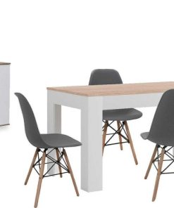 Packs Easy Mobel | Pack Mesa De Comedor Extensible + 4 Sillas + Aparador Joana 2 Puertas Y 4 Cajones