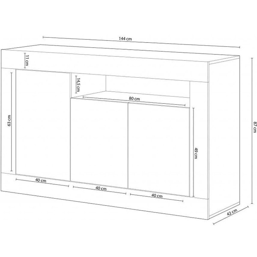 Sal N Y Comedor Easy Mobel | Aparador 3 Puertas Baltik. Muebles Salon O Comedor Blanco