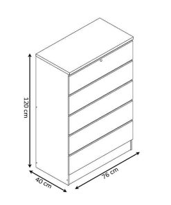 Dormitorio Easy Mobel | Sinfonier Vitoria 5 Cajones Con Bloqueo Blanco
