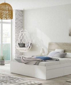 Dormitorio Easy Mobel | Cabecero De Cama New Dreams. Cabezal + 2 Mesitas Blanco Y Roble