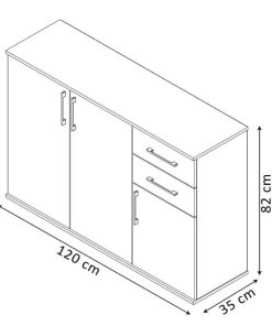 Sal N Y Comedor Easy Mobel | Comoda Aparador Joana 3 Puertas Y 2 Cajones