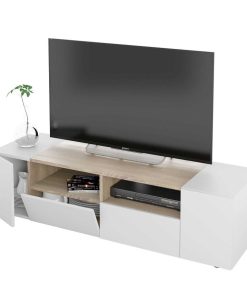 Sal N Y Comedor Easy Mobel | Mueble Tv Tamiko 4 Puertas Blanco Y Roble