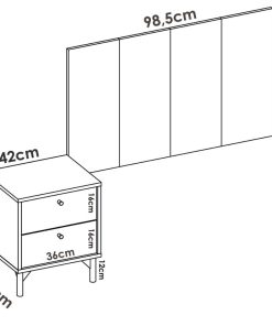 Dormitorio Easy Mobel | Cabecero De Cama + Mesita Juvenil Greta Roble Y Negro