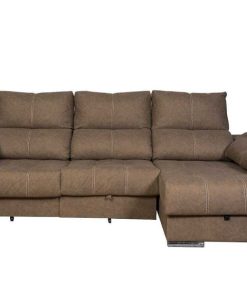 Sof S Easy Mobel | Sofa Cama Chaise Longue 275Cm. Reclinable, Con Arcon +2 Pufs