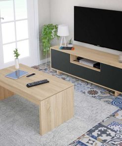 Sal N Y Comedor Easy Mobel | Mueble Tv Zaira 3 Puertas Cambria Y Grafito