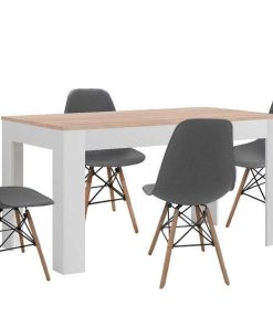 Mesas Y Sillas Easy Mobel | Mesa Extensible De Comedor O Cocina + 4 Sillas Estilo Nordico