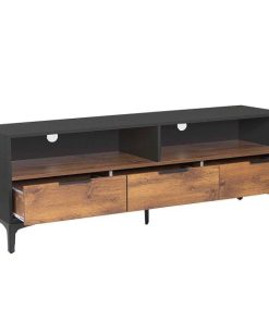 Sal N Y Comedor Easy Mobel | Mueble Tv Flix Dela 3 Cajones Roble Y Negro