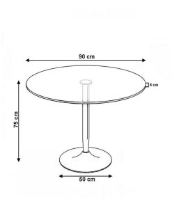 Mesas Y Sillas Easy Mobel | Pack Mesa Redonda De Cristal Templado + 4 Sillas Estilo Nordico Blancas Blanco