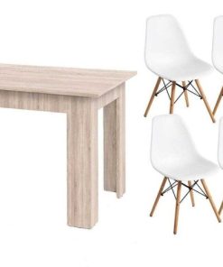 Mesas Y Sillas Easy Mobel | Pack Mesa De Comedor O Cocina Fija + 6 Sillas Estilo Nordico