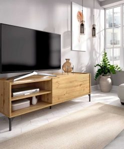 Sal N Y Comedor Easy Mobel | Mueble Bajo Tv Ness 1 Puerta Roble