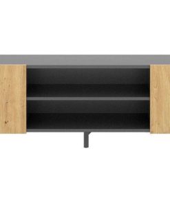 Sal N Y Comedor Easy Mobel | Mueble Bajo Tv Astral 2 Puertas Roble Y Negro