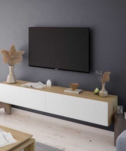 Sal N Y Comedor Easy Mobel | Mueble Tv Kaway 2 Puertas Blanco Y Roble