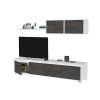 Sal N Y Comedor Easy Mobel | Conjunto Mueble De Salon Alida Bw Blanco Y Wengue