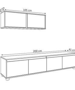 Sal N Y Comedor Easy Mobel | Conjunto Mueble De Salon Alma Blanco Y Cambria