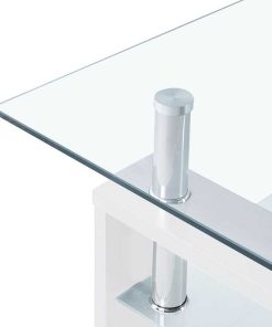 Mesas Y Sillas Easy Mobel Mesas De Centro O Auxiliares | Mesa De Centro De Cristal Templado Missouri Blanco