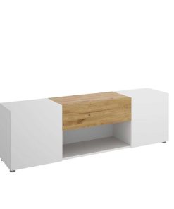 Sal N Y Comedor Easy Mobel | Mueble Bajo Tv Kuo 2 Puertas Y 1 Cajon Blanco Y Roble