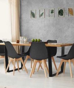 Mesas Y Sillas Easy Mobel Mesas De Comedor, Comedor O Cocina | Pack Mesa De Comedor O Cocina Madera Maciza 160Cm + Sillas Nordic