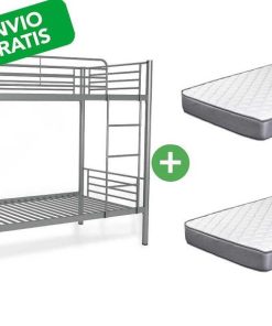 Dormitorio Easy Mobel | Oferta: Litera Metalica Doble Cama 90Cm + 2 Colchones