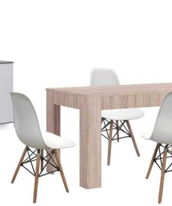 Packs Easy Mobel | Pack Mesa De Comedor Extensible + 4 Sillas + Aparador Joana 2 Puertas Y 4 Cajones