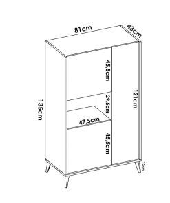 Sal N Y Comedor Easy Mobel | Mueble Auxiliar De Salon O Comedor Ness Cg Cambria Y Grafito