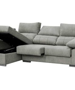 Sof S Easy Mobel | Sofa Chaise Longue Silver 260Cm. Reclinable, Con Arcon