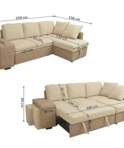 Sof S Easy Mobel | Sofa Cama Chaise Longue Stacy 250Cm