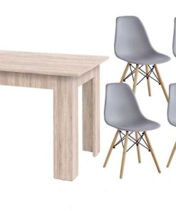 Mesas Y Sillas Easy Mobel | Pack Mesa De Comedor O Cocina Fija + 6 Sillas Estilo Nordico