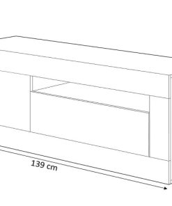 Packs Easy Mobel | Pack Muebles De Salon Nordico - Mueble Tv + Mesa Cuadrada + Sillas Blanco Y Cambria