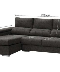 Sof S Easy Mobel | Sofa Chaise Longue Silver 260Cm. Reclinable, Con Arcon