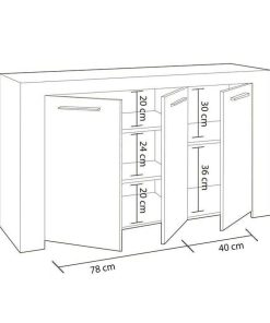 Sal N Y Comedor Easy Mobel | Aparador 3 Puertas Ambit Buffet. Muebles Salon O Comedor Blanco