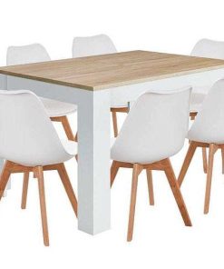 Mesas Y Sillas Easy Mobel | Pack Mesa Fija De Comedor O Cocina + 6 Sillas Nordic