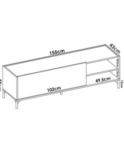 Sal N Y Comedor Easy Mobel | Mueble Bajo Tv Ness 1 Puerta Roble