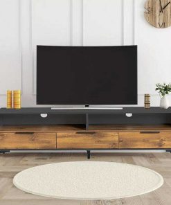 Sal N Y Comedor Easy Mobel | Mueble Tv Flix Dela 3 Cajones Roble Y Negro