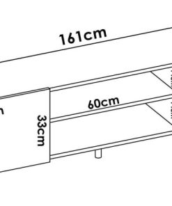 Sal N Y Comedor Easy Mobel | Mueble Bajo Tv Astral 2 Puertas Roble Y Negro