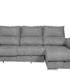 Sof S Easy Mobel | Sofa Cama Chaise Longue 275Cm. Reclinable, Con Arcon +2 Pufs