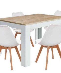 Mesas Y Sillas Easy Mobel | Pack Mesa Fija De Comedor O Cocina + 4 Sillas Nordic