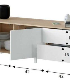 Sal N Y Comedor Easy Mobel | Mueble Tv Brooklyn 2 Puertas Y 2 Cajones Br Blanco Y Roble